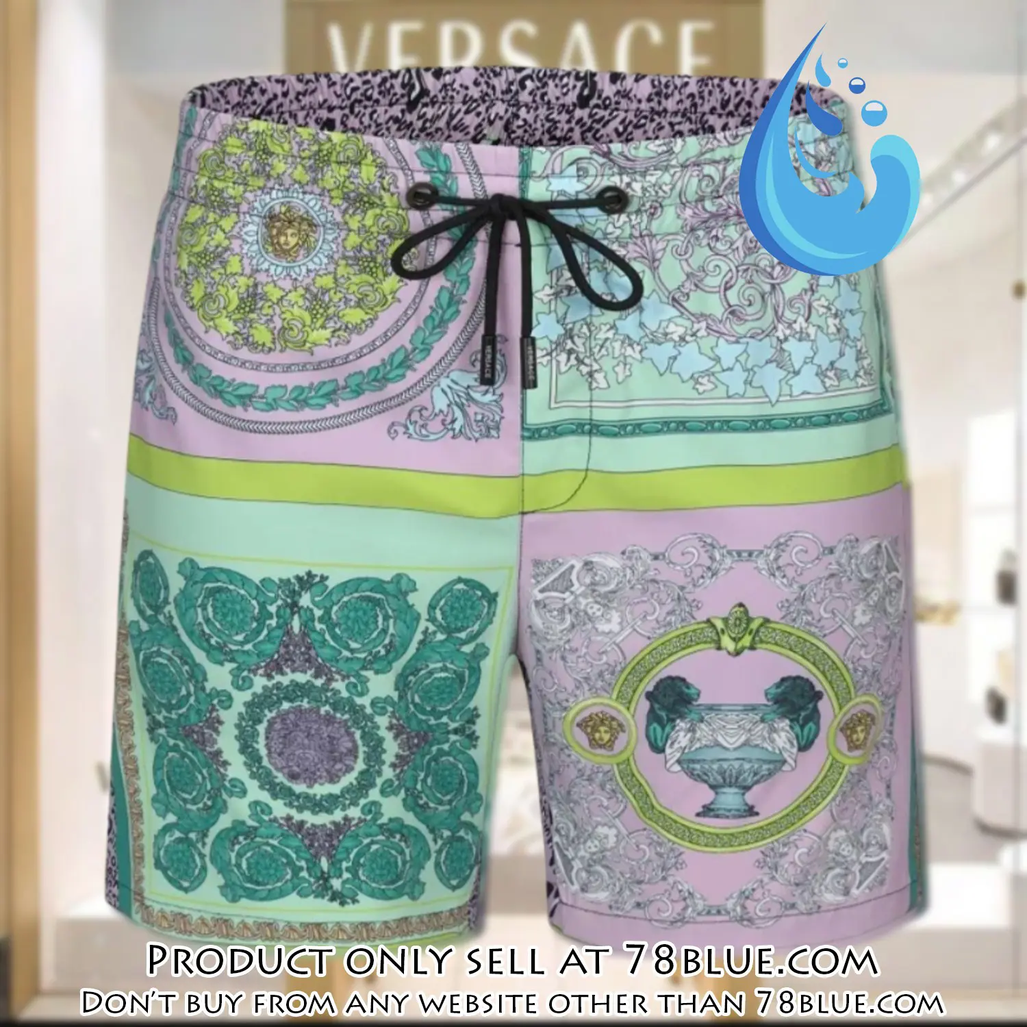 Versace 3d luxury new all over print shorts pants for men 78b0706323